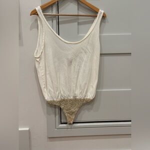 Free People Cream Bodysuit